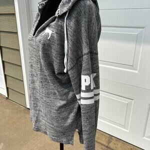 PINK by Victorias Secret women’s size M sweater hoodie, 1/4 zip, gray